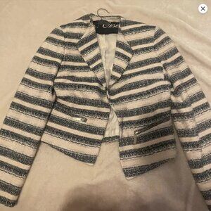 DKNY Blue/Grey/White Tweed Blazer/Size 4
